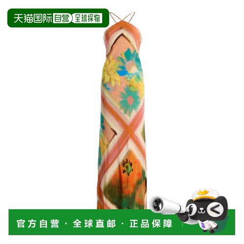 美国直邮Staud 女士 Cubism 双绉长款连衣裙 colorful花色 舒适时