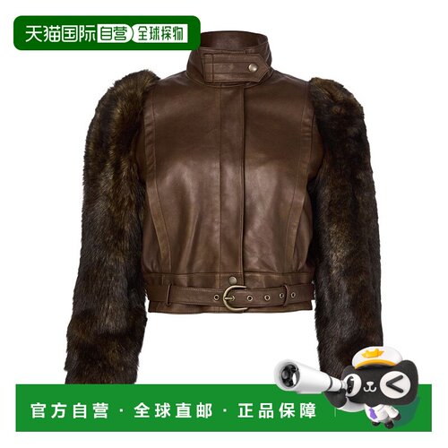 香港直邮Chloe 高领长袖皮夹克 CHLZ353K