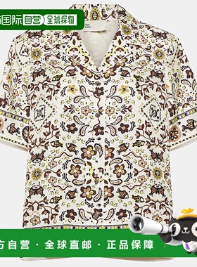 1h可退 香港直邮Tory Burch 托里 伯奇 女士 印花真丝衬衫 000693