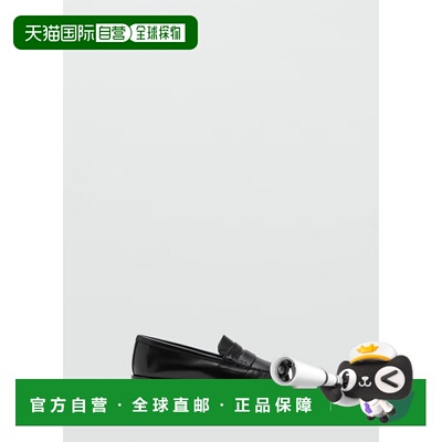 自营欧洲直邮Mango芒果 女士黑色褶皱皮革软皮鞋女鞋乐福鞋一脚蹬