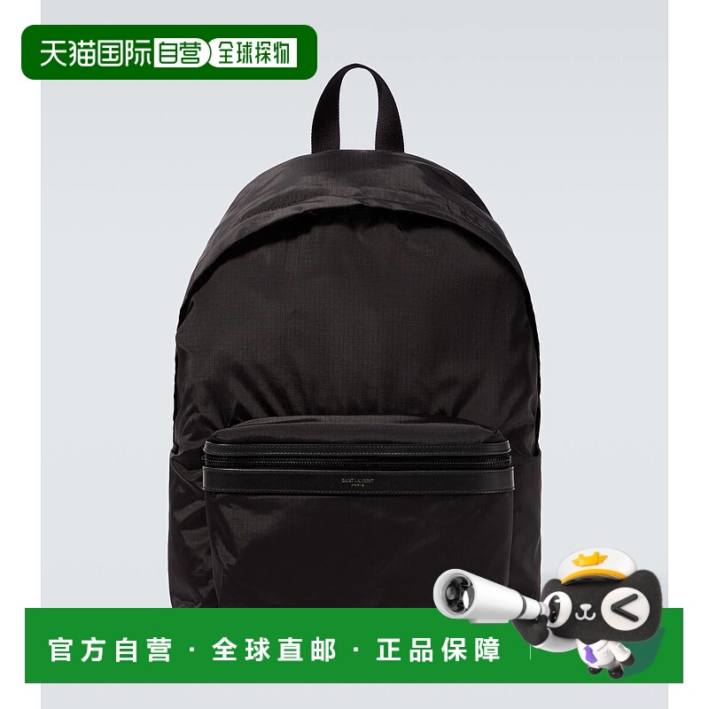 1h可退 香港直邮Saint Laurent 圣罗兰 男士 City ripstop 皮革饰