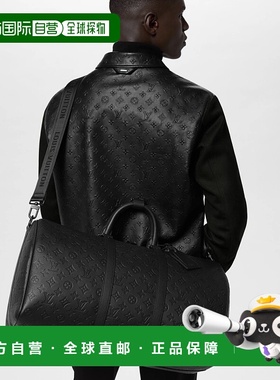 自营1h可退 欧洲直邮LV/路易威登 男士黑色皮革旅行包新款