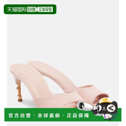 香港直邮Gucci 古驰 女士 Castello 小牛毛凉拖 pink粉色 舒适时