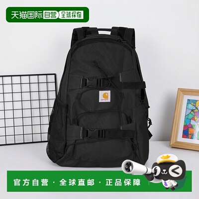 自营欧洲直邮Carhartt WIP Kickflip黑色聚酯纤维防水背包男女通