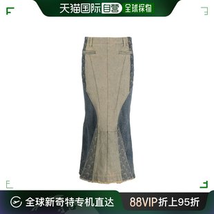 香港直邮Marine WSK027UDEN0002GR30 拼接细节牛仔半身裙 Serre