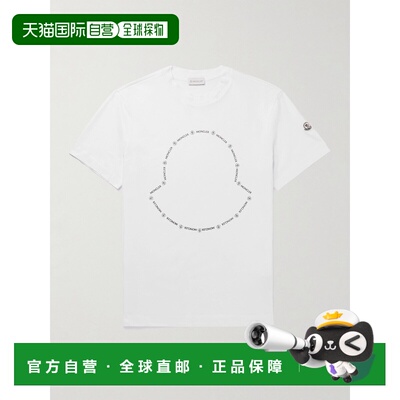 1h可退 香港直邮Moncler 盟可睐 男士 Logo-Appliqued 印花棉针织