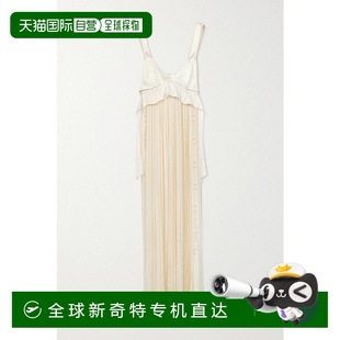女士 1小時(shí)內(nèi)可退 香港直郵Chloe 蔻依 CHC21WR 雙色褶裥真絲禮服