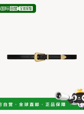 欧洲直邮YSL(圣罗兰)24上新 女士FOLK抛光皮革搭扣腰带牛皮