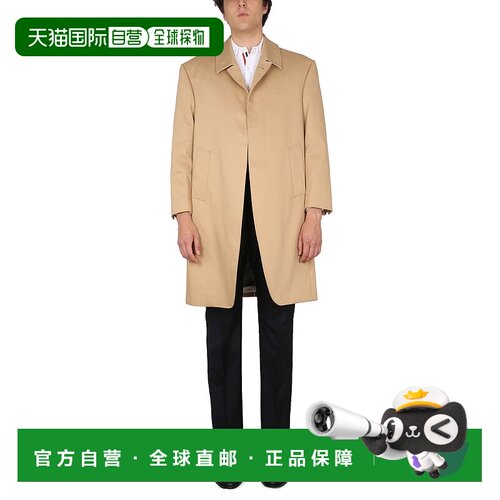 1h可退 香港直邮Thom Browne 汤姆 布朗 男士 徽标长袖风衣 MOC93