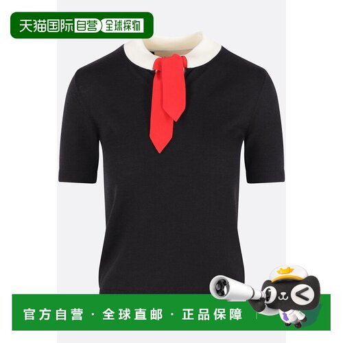 香港直邮valentino 华伦天奴 女士 short-slevee 羊毛混纺毛衣 9B