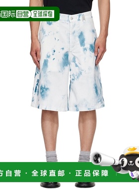 香港直邮mcqueen 亚历山大 麦昆 男士 白色 & 蓝色 Bleach Print