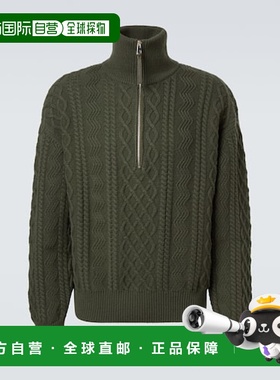香港直邮LOEWE 罗意威 男士 Aran 针织羊毛半拉链高领毛衣半高领
