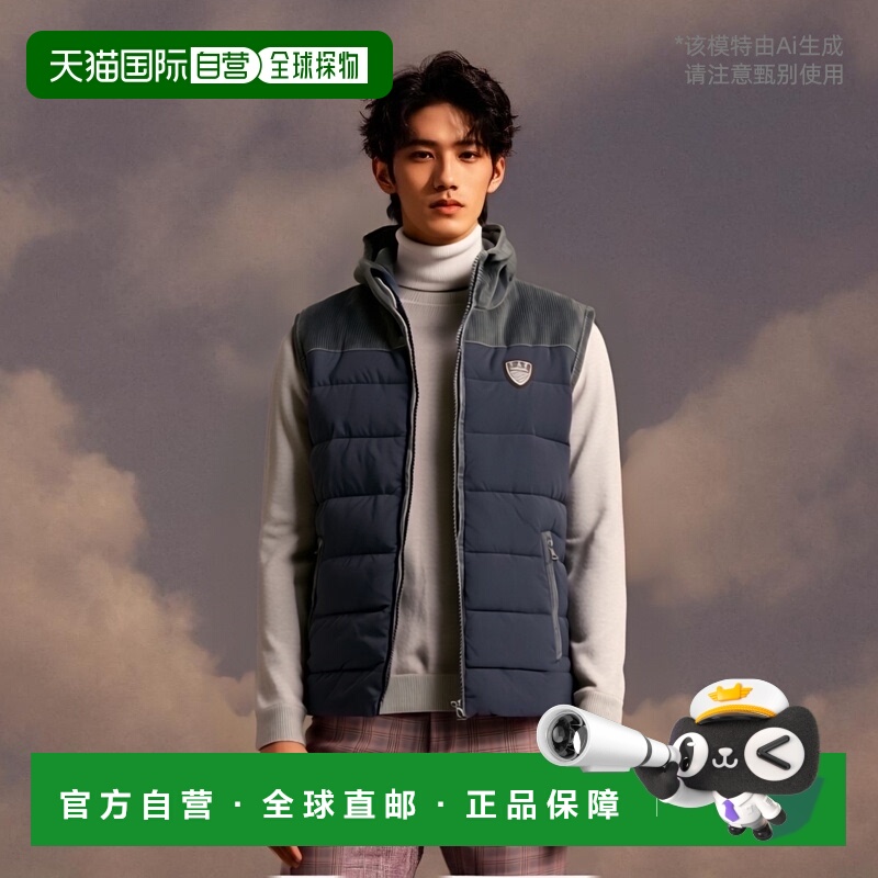 香港直邮EA7 Emporio Armani 徽标无袖羽绒服 2712965A372高端流