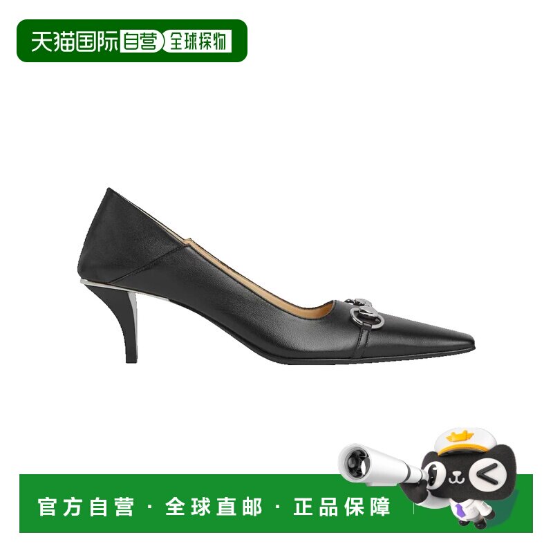 1h可退 Gucci 古驰 女士 黑色皮质浅口鞋 862776BKO00高跟鞋女鞋图片