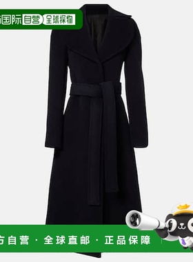 香港直邮Alaia 女士 精细剪裁羊毛大衣 BLUE 蓝色时尚舒适西装