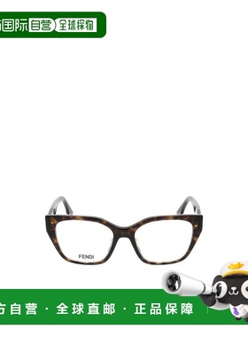 1h可退 香港直邮FENDI 25FW 玳瑁纹徽标平光镜 Women