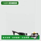 自营欧洲直邮Mango芒果 女士棕色蝴蝶结皮革高跟凉鞋