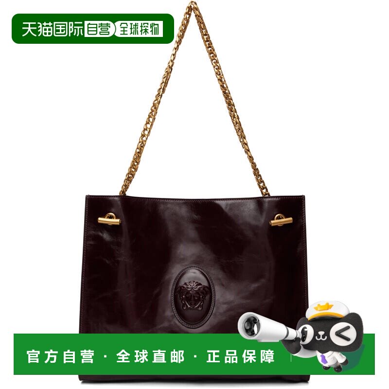 香港直邮versace 范思哲 女士 酒红色中号单肩包 10256381A174281