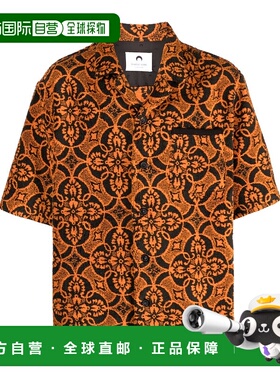 香港直邮Marine Serre 男士 SERRE 海军风橙色衬衫 T249SS23XWOVC