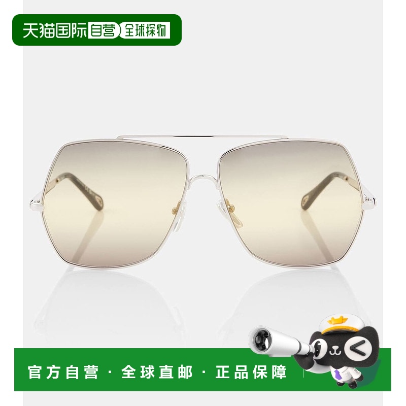 1h可退 香港直邮Chloe 蔻依 女士 Aly 方框太阳眼镜 grey灰色 舒
