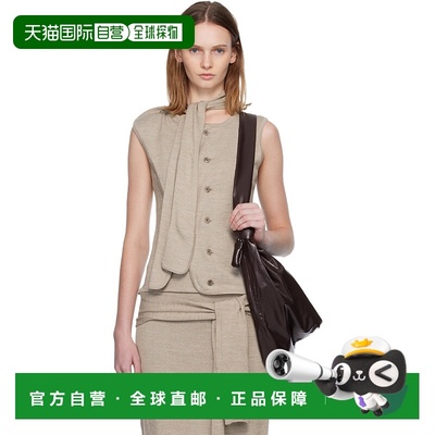 1h可退 香港直邮Lemaire 女士 驼色 Asymmetrical Sleeveless 开