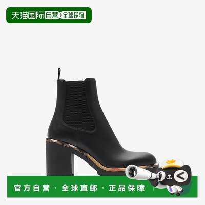 自营欧洲直邮Burberry博柏利 Chelsea Gravel系列女士黑色小牛皮
