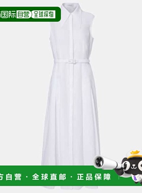 1h可退 香港直邮Gabriela Hearst 女士 Durand 束带亚麻衬衫式连