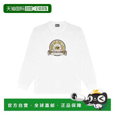香港直邮DIESEL 男士T恤 A054070LEAG141WHITE AW2022 白色长袖