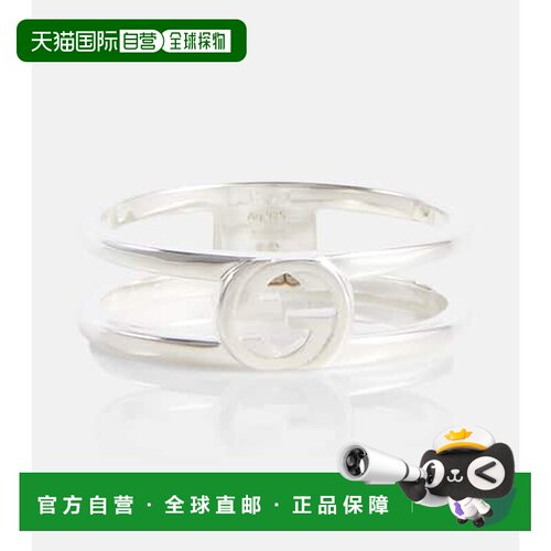 1h可退 香港直邮Gucci 古驰 女士 双G扣纯银戒指 metal金属色 舒