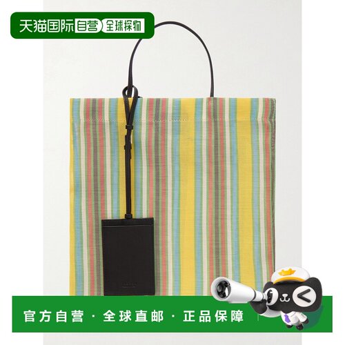 美国直邮The Row 女士 Barn 迷你皮革饰边帆布手提包 W1832W4010M