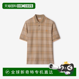 衫 欧洲直邮Burberry Polo 2025新品 格纹棉质