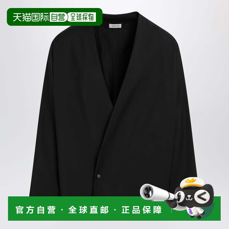 香港直邮essentials fear of god 男士 黑色羊毛青果领夹克 FG9M6