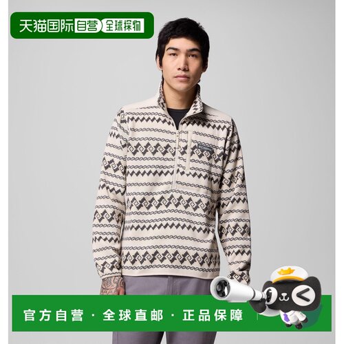 自营欧洲直邮Columbia Sweater Weather™ III男士印花半拉链抓绒