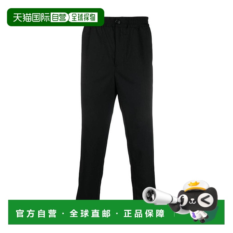 香港直邮Ami Paris 黑色露踝直筒休闲裤 A21HT206279.