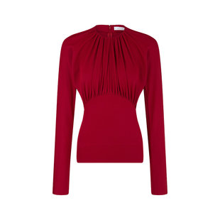 red红色 美国直邮Rabanne 女士 褶皱紧身胸衣针织上衣 舒适时尚