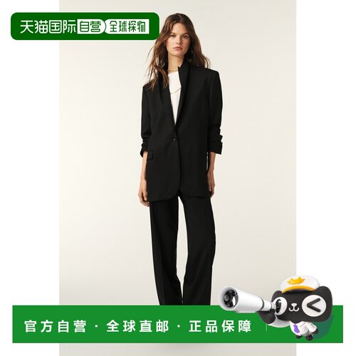 自营欧洲直邮Ba&Sh巴安诗 NOIR女士黑色羊毛西装外套