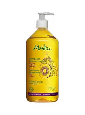 欧洲直邮Melvita蜜威特有机无花果奇异果洗发沐浴二合一1000ml