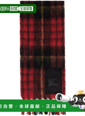 香港直邮Burberry 巴宝莉 女士 红色 Check Mohair Wool 围巾 811
