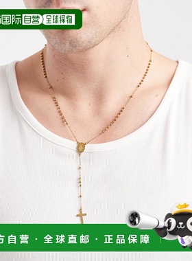 香港直邮ASOS 男士 设计防水不锈钢串珠色调项链(金色)