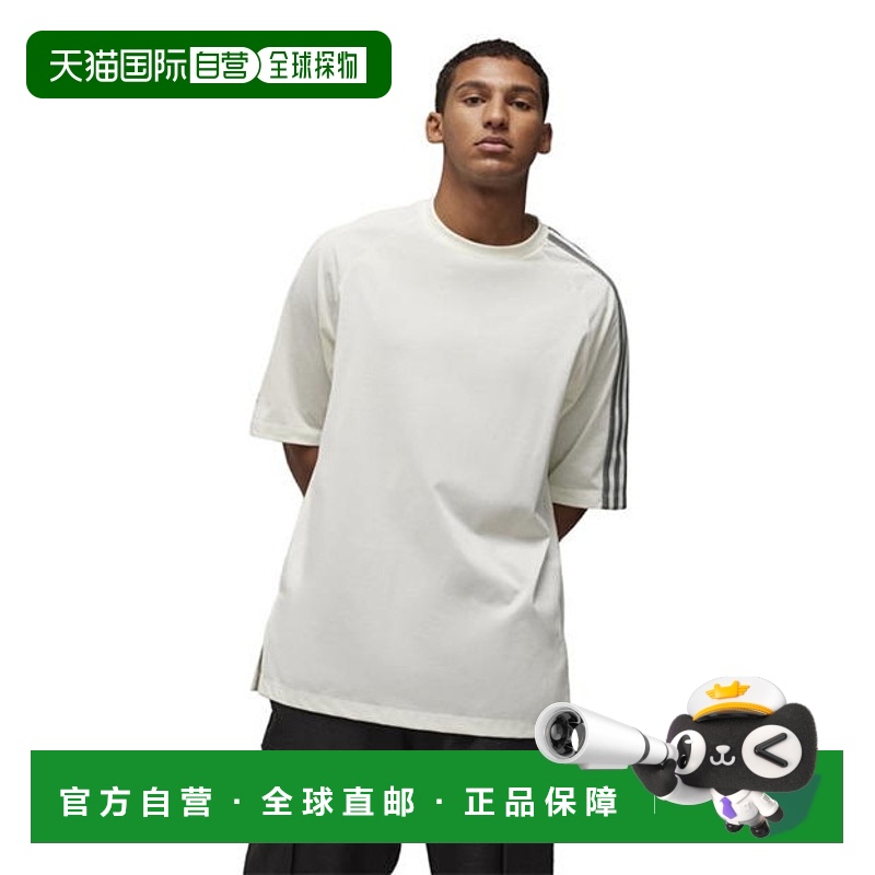 1h可退 香港直邮Y-3 男士 3-Stripe T恤 white白色 舒适时尚