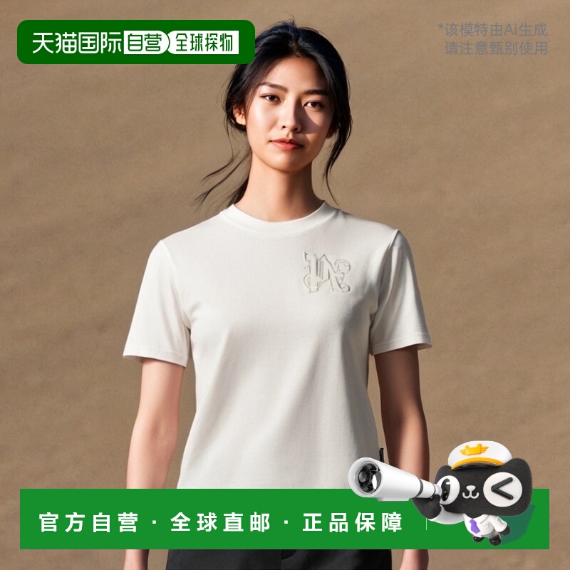 香港直邮Palm Angels 棕榈天使 女士 圆领短袖T恤 PWAA044R24JER0