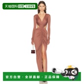 香港直邮rick 睡裙 owens 欧文斯 1h可退 深红花长袖 瑞克 女士