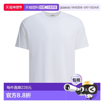 1h可退 香港直邮AURALEE 男士 棉质T恤 A00T01STWHITE white白色