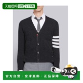 香港直邮Thom MKCS01A00011 条纹饰羊绒短开衫 Browne 徽标4