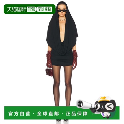 1h可退 香港直邮magda butrym 女士 连帽深V领迷你连衣裙 204425