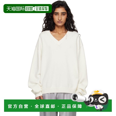 香港直邮SKIMS 女士 白色 Sweater Knits Pullover V-Neck 针织衫