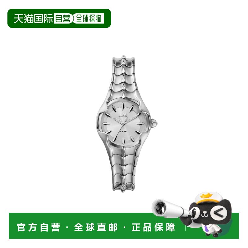 自营欧洲直邮Diesel迪赛 Vert女士银灰色精钢三指针手表32mm