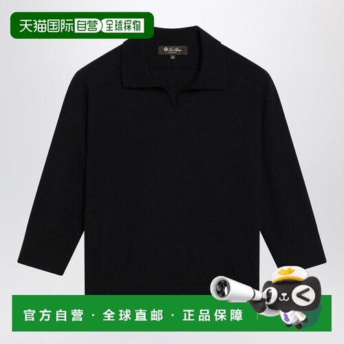 香港直邮Loro Piana 诺悠翩雅 女士 海军蓝羊绒Polo衫 FAP2210WSW