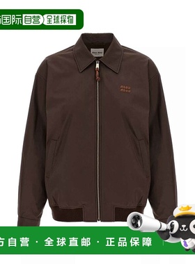 1h可退 香港直邮Miu Miu 缪缪 女士 棕色棉混纺夹克 ML1265SOOO12