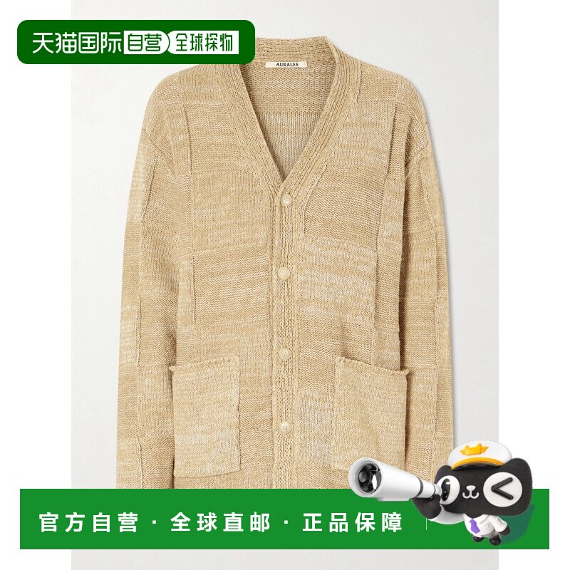 AURALEE 女士 棉麻混纺针织开衫 A26SC03GLBROWN【付后1h可退】